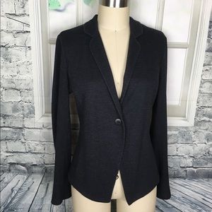 Eileen Fisher Marled Dark Gray Light Weight Blazer